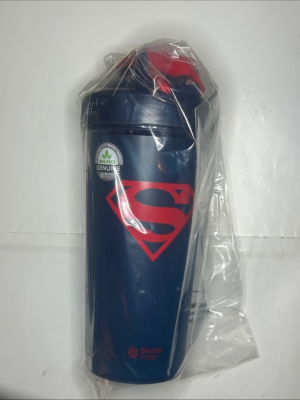 Superman Navy & Red Protein Shaker Blender Bottle Classic New Unused DC Comics